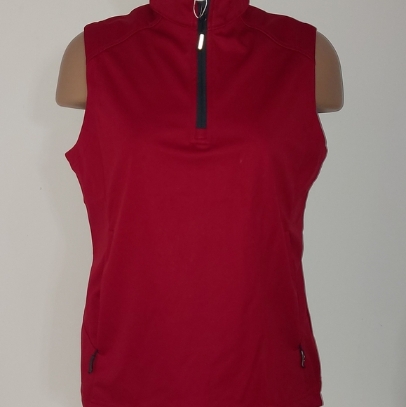 Core 365 Womens Classic Red Carbon 850 Knit Shell Vest Audio Port Stretchable - Picture 1 of 5